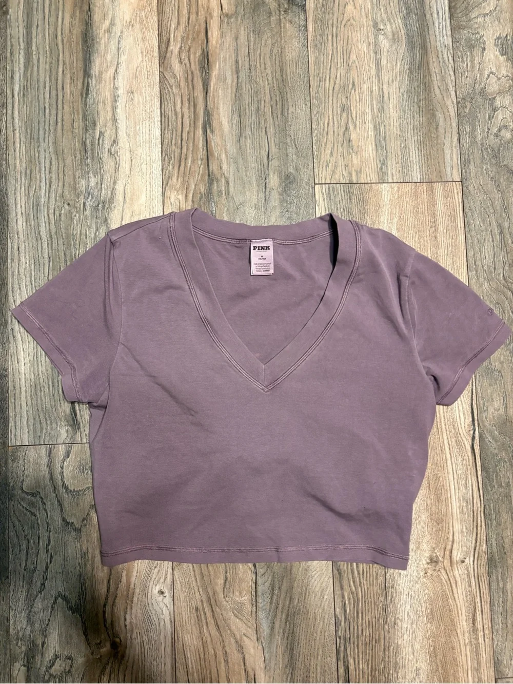 PINK Victoria's Secret Mauve V-Neck Cropped Tee & Jogger Set